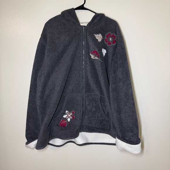 Outbrook Tops - Dark Gray Floral Women's Hoodie